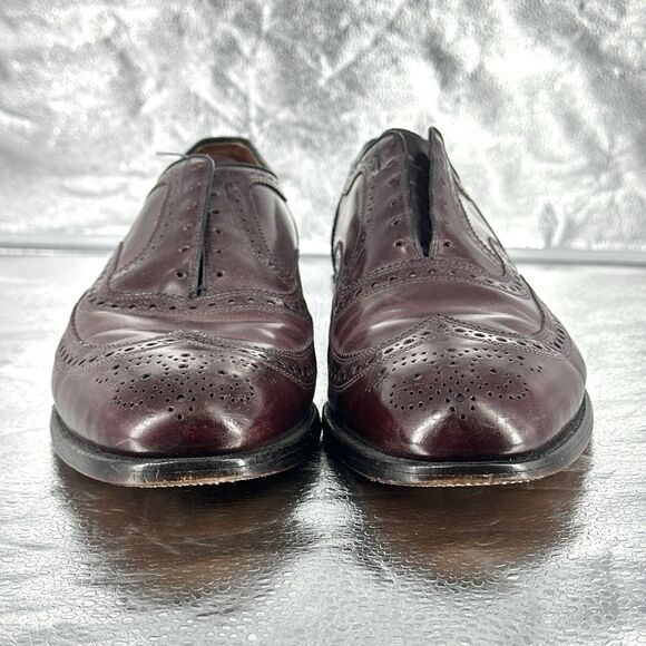 Allen Edmonds McAllister Men’s 12 B Burgundy Leather Wingtip Oxford Dress Shoes main image 15